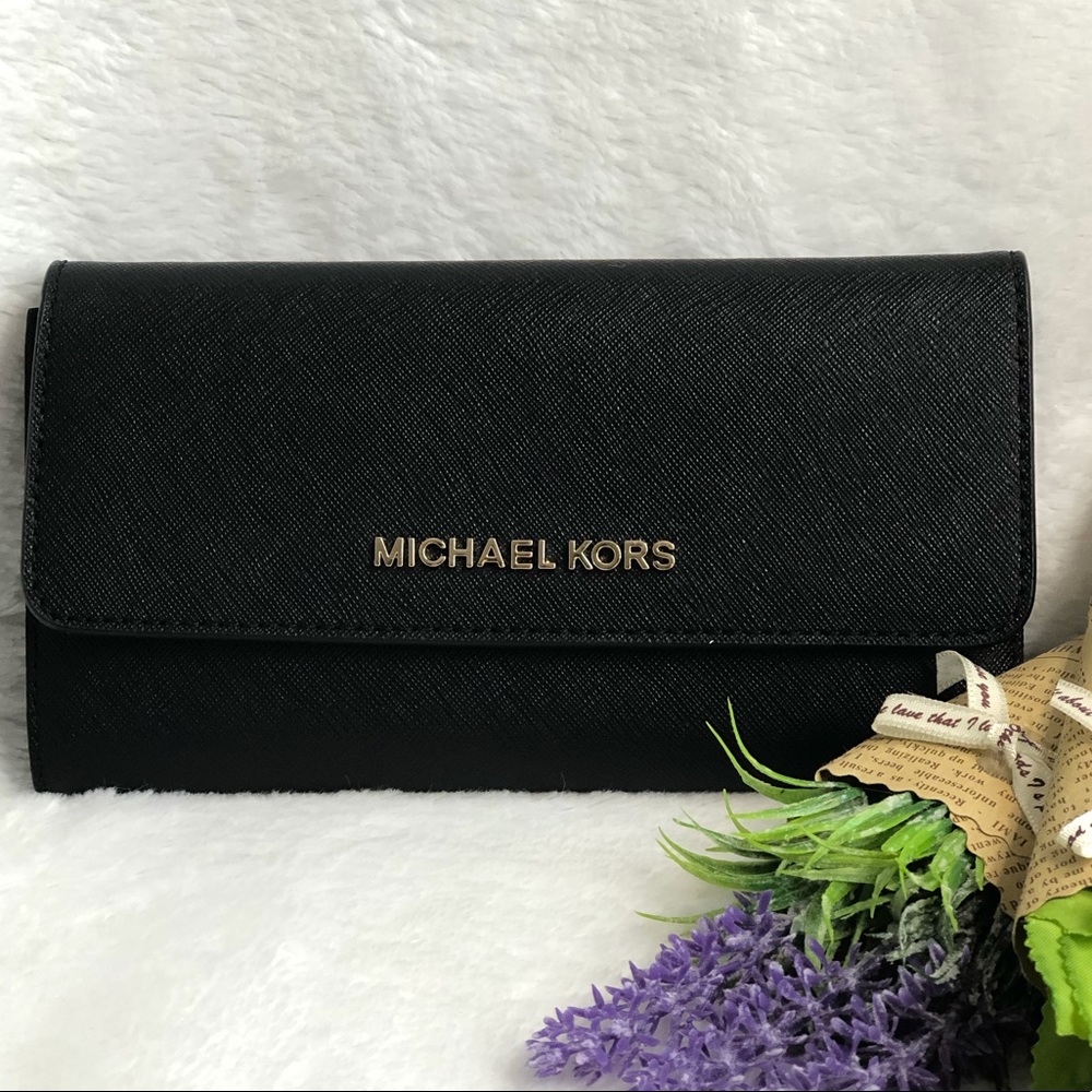 Michael kors trifold black saffinao wallet